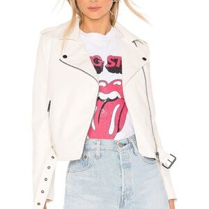 Superdown Kailey Moto Jacket in White | Size Small